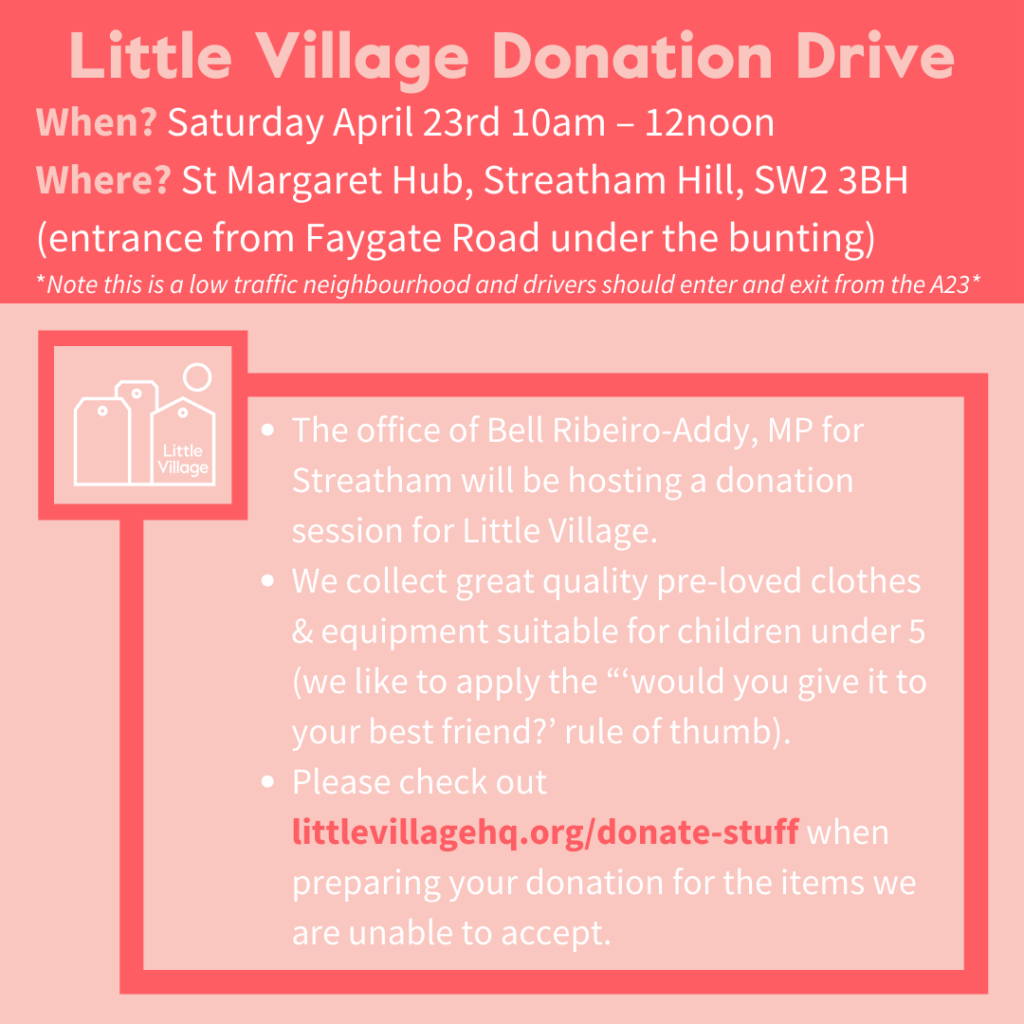 Little Village Donation Drive Streatham